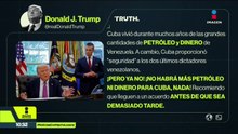 Trump advierte a Cuba “no más petróleo ni dinero de Venezuela”