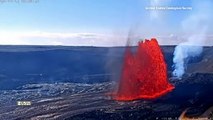 Hawaii's Kilauea Volcano spews high lava fountains
