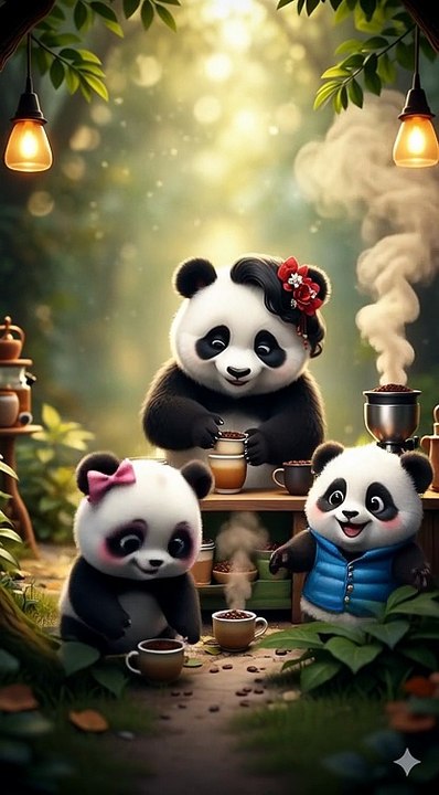 pandas enjoying