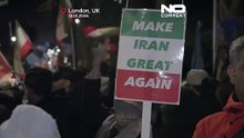 Protesters demonstrate outside Iranian Embassy in London amid unrest in Iran