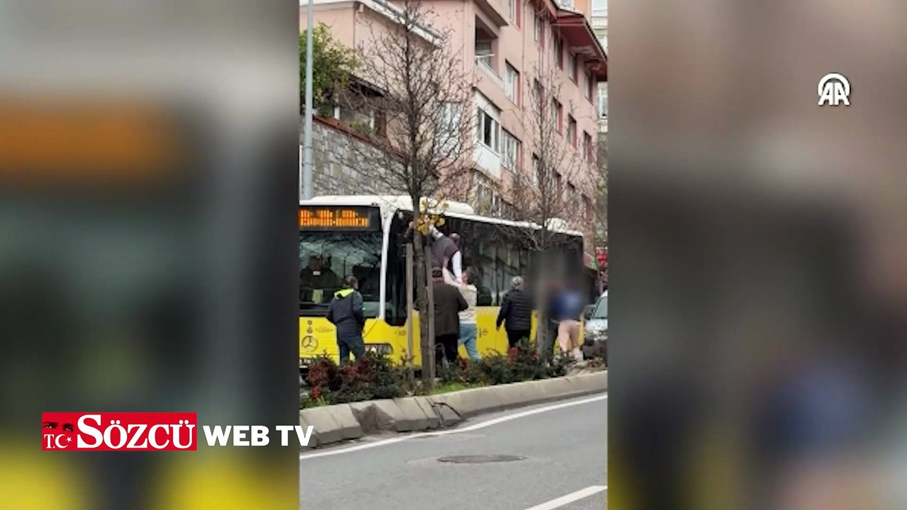 İETT Şoförü otobüsün camından çıkarak kavgaya tutuştu
