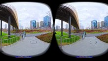 ＜VR180 3D＞JR大阪駅 北側  うめきた公園からうめきた広場まで歩いてみた【ゴーグル必須・立体視】