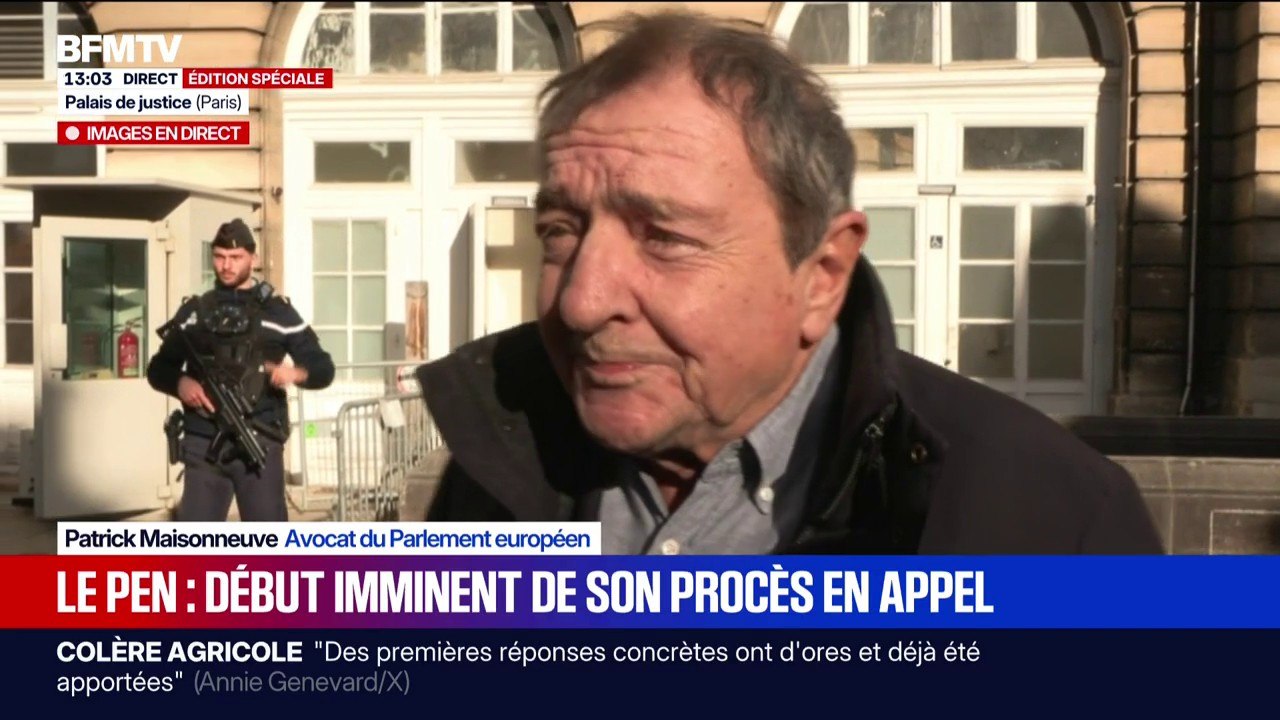 Procès en appel du RN: Patrick Maisonneuve, avocat du Parlement européen, souhaite la confirmation de "la condamnation pour détournement de fonds publics"