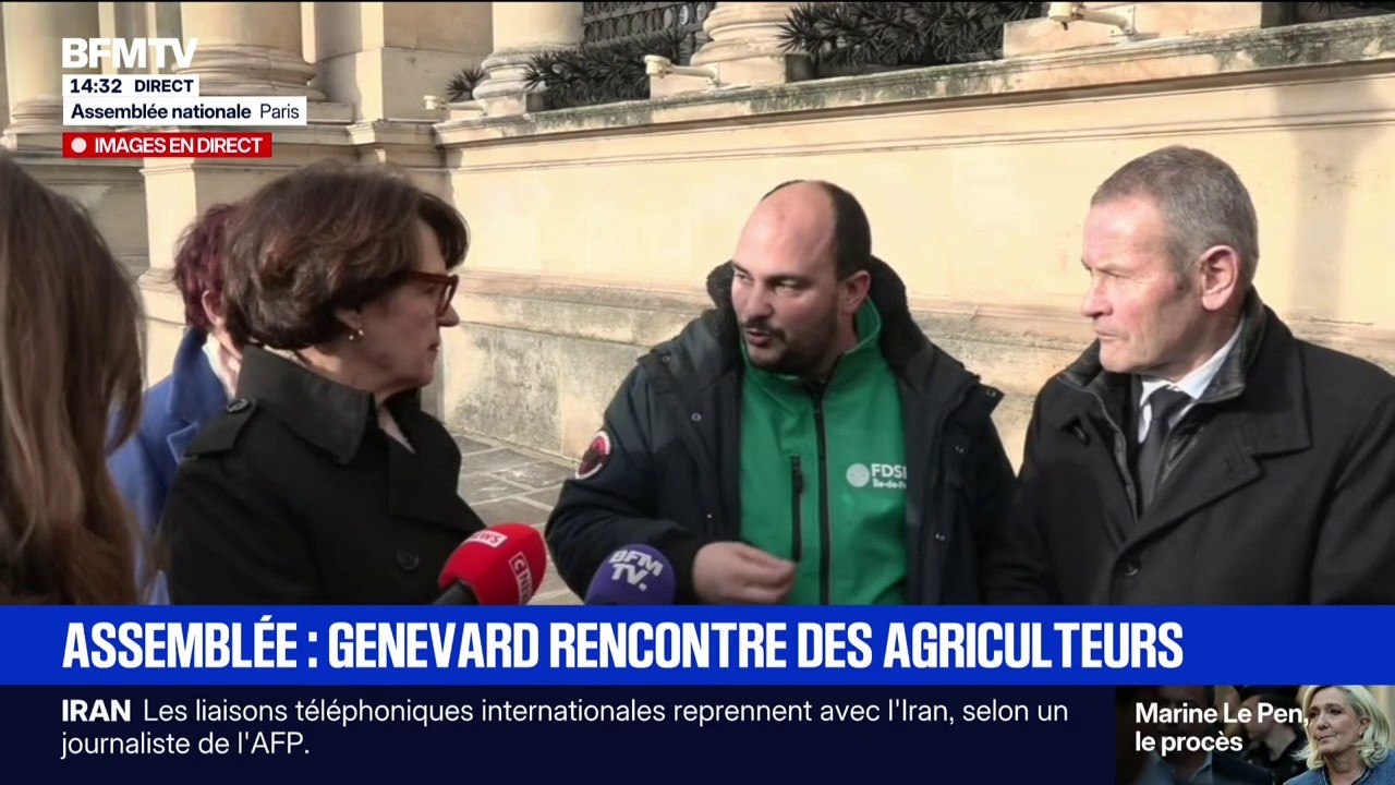 Colère agricole: "Qu'est-ce que vous allez nous donner comme cap?, demande Maxime Liévin, président des Jeunes Agriculteurs de Seine-et-Marne, à la ministre de l'Agriculture, Annie Genevard