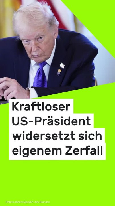 No Glomex Donald Trump: Erschöpfter und kraftloser US-Präsident widersetzt sich eigenem Zerfall