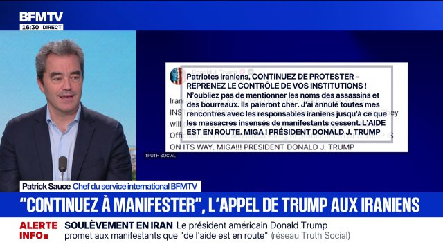 Face à la révolte en Iran, Donald Trump appelle les Iraniens à maintenir leur protestation dans les rues du pays