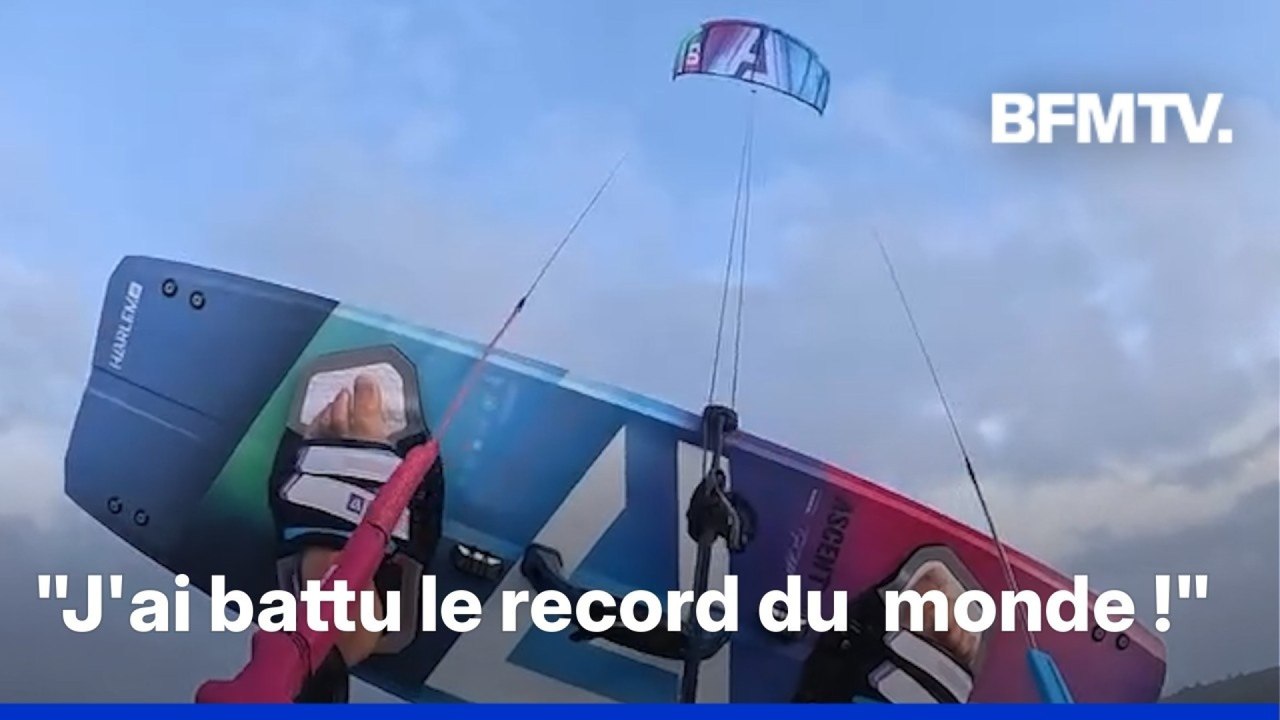 Kitesurf: le Français Clément Huot bat le record du monde du saut le plus haut