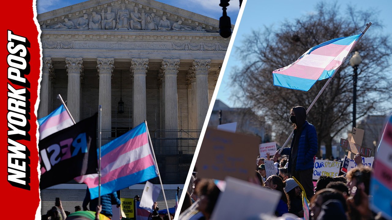 Protests erupt outside Supreme Court over transgender sports bans