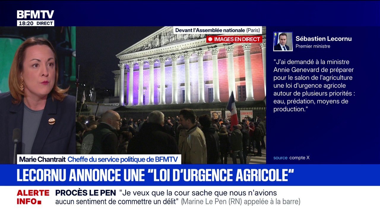 Colère agricole: le Premier ministre Sébastien Lecornu promet un projet de "loi d'urgence" pour le mois de mars
