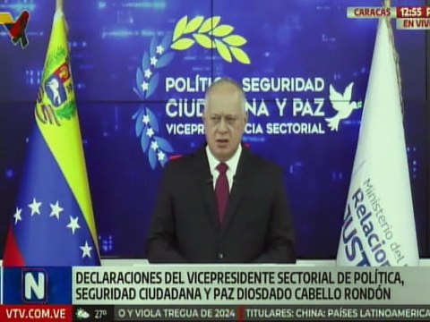Vpdte. Sec. Diosdado Cabello califica de exitoso el año 2025 con la lucha contra la delincuencia