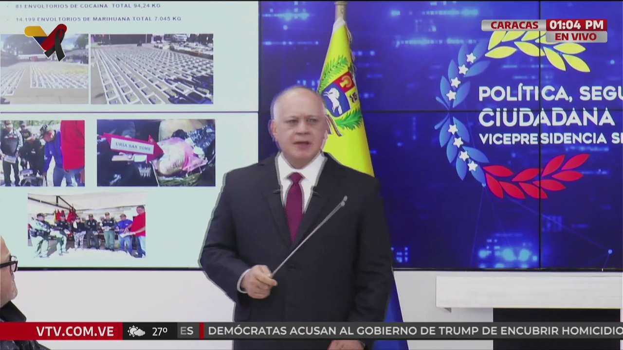 Vpdte. Sec. Diosdado Cabello ofrece balance de la lucha contra la delincuencia y el narcotráfico