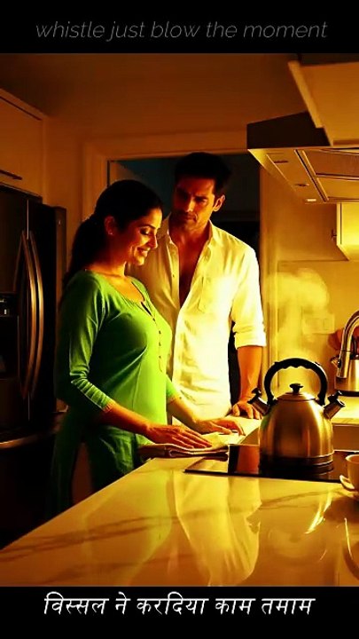पति ने Kiss किया, तभी Kettle ने Whistle मारा 😂💋 Husband kisses, kettle whistles 😂💋