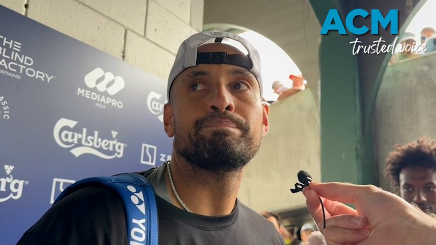 Nick Kyrgios was treated like a rockstar by screaming fans at the Kooyong Classic in Melbourne. Video via AAP