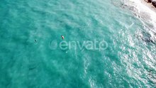 Kite Surfer Riding Turquoise Ocean Waters