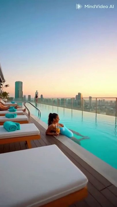Unbelievable Rooftop Pool Moment Caught on Camera
