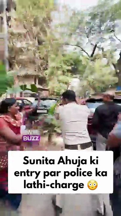 Chaos erupted as Govinda’s wife Sunita Ahuja made her entry, with police stepping in to control the crowd