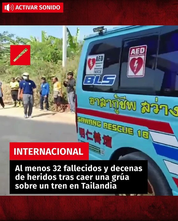 Al menos 32 fallecidos y decenas de heridos tras caer una grúa sobre un tren en Tailandia