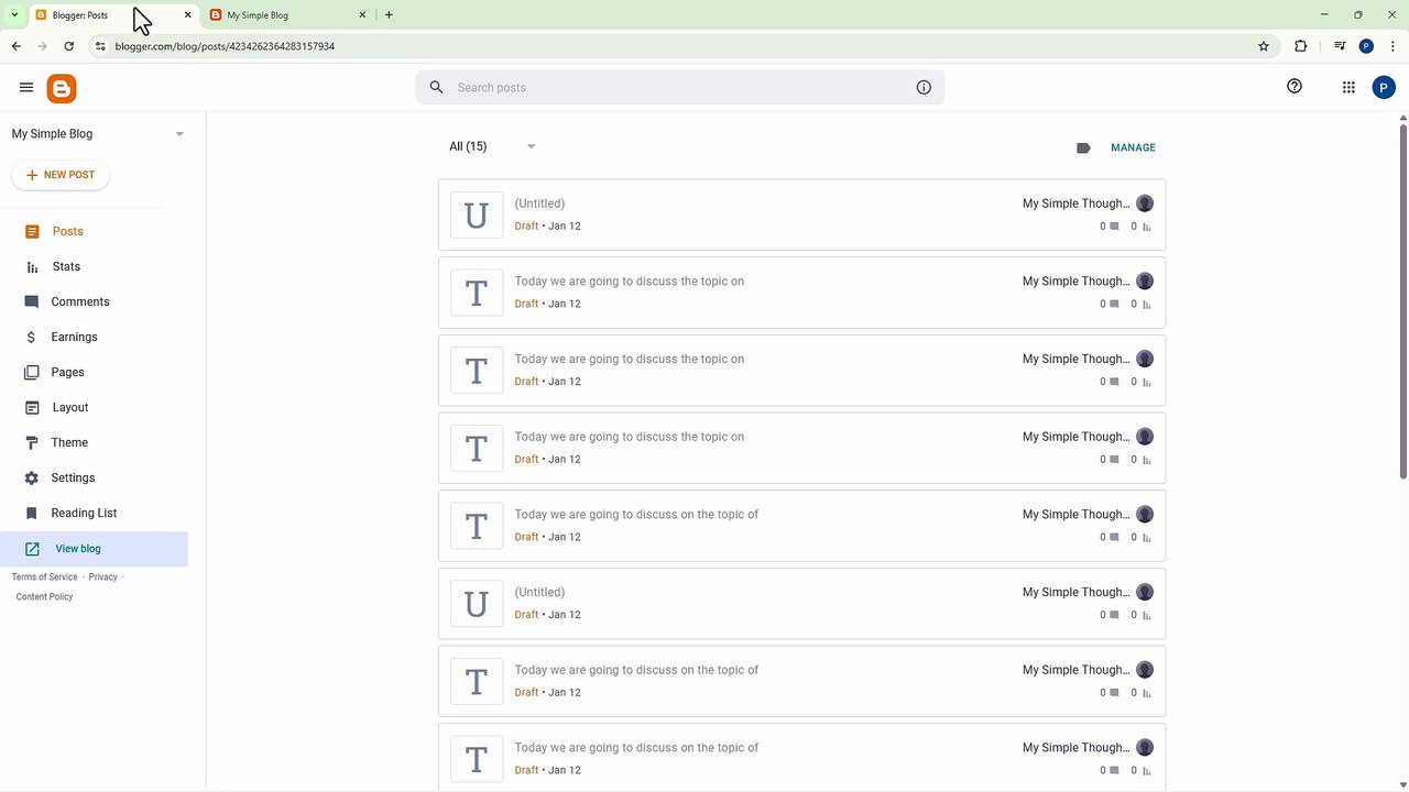 Blogger 21 Starting a New Blog