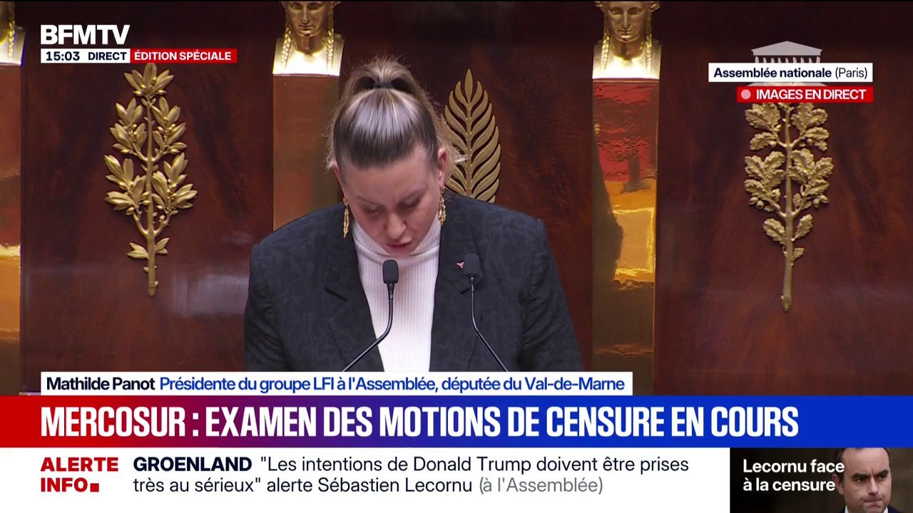 "Personne n'attend rien de vous si ce n'est votre départ", lance Mathilde Panot (LFI) à Sébastien Lecornu