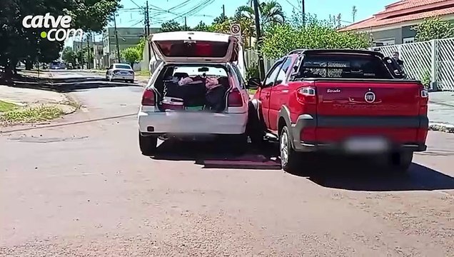 Idosa fica ferida após batida entre veículos em Cascavel