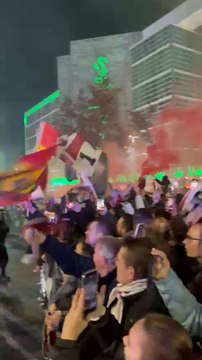 La llegada del autobús del Albacete para su partido de Copa ante el Real Madrid