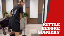 George Kittle shares a quiet moment before heading into Achilles surgery