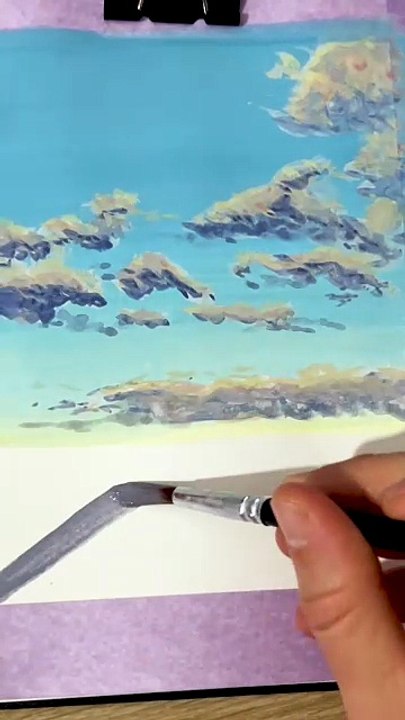 Peindre un paysage avec la gouache Caran d'Ache