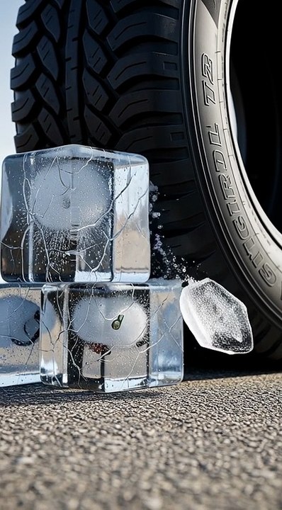 EXTREME ASMR Ice Block Crushing Under Car Tyre ❄️ | Satisfying Crack