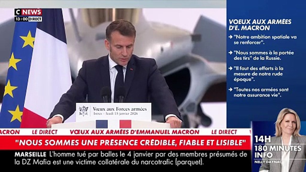 Groenland: Emmanuel Macron annonce, lors de ses voeux aux Armées, le déploiement d'autres "moyens terrestres, aériens et maritimes" dans les prochains jours - VIDEO