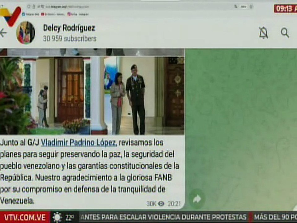 Pdta. Encargada Delcy Rodríguez agradeció compromiso de la FANB en la defensa de Venezuela