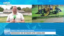 Brinquedos do parquinho do Floresta são retirados para reforma após vandalismo