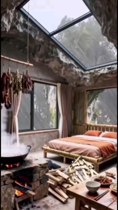 rainy forest resort.