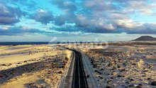 Fuerteventura, Corralejo sand dunes nature park. Beautiful Aerial Shot. Canary Islands, Spain. Aeria