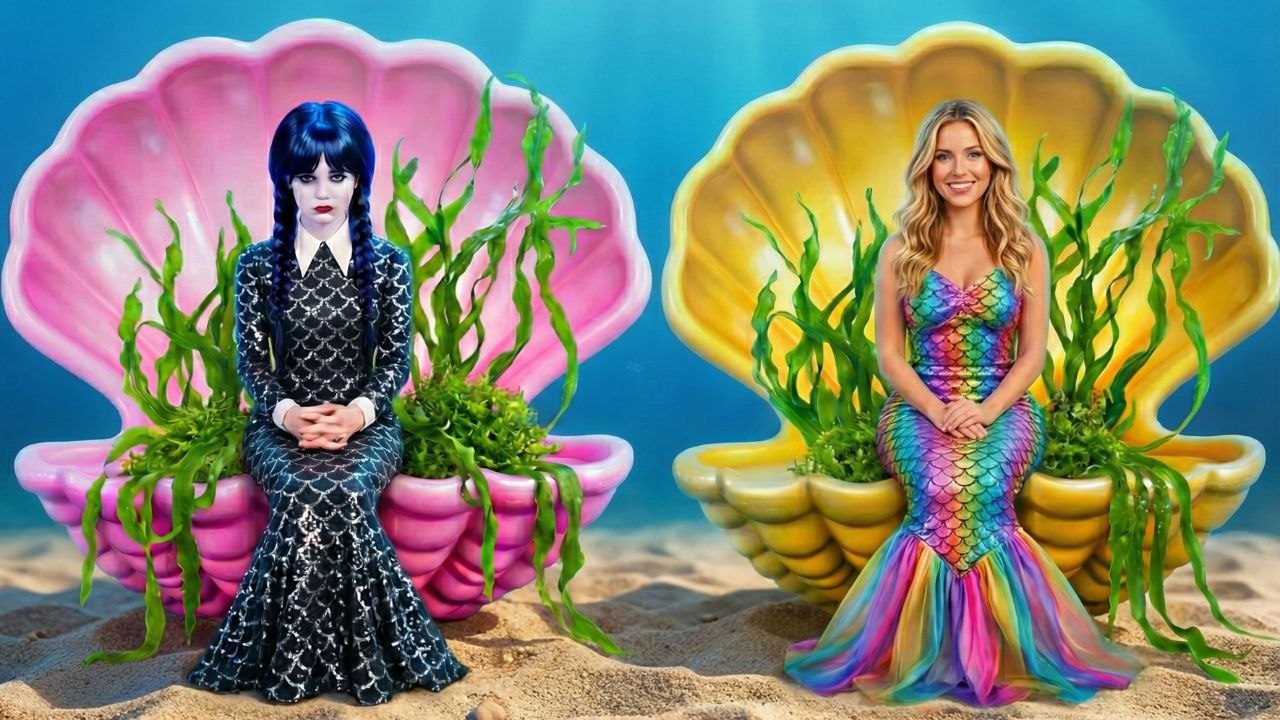 MERCREDI Sirène contre ENID Sirène ! Incroyables transformations sirène à faire soi-même