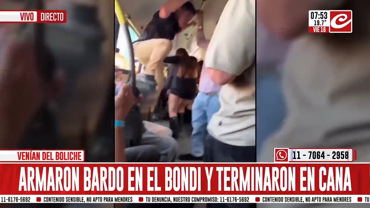 Jóvenes pasados de copas "bardearon" en el bondi y terminaron todos detenidos