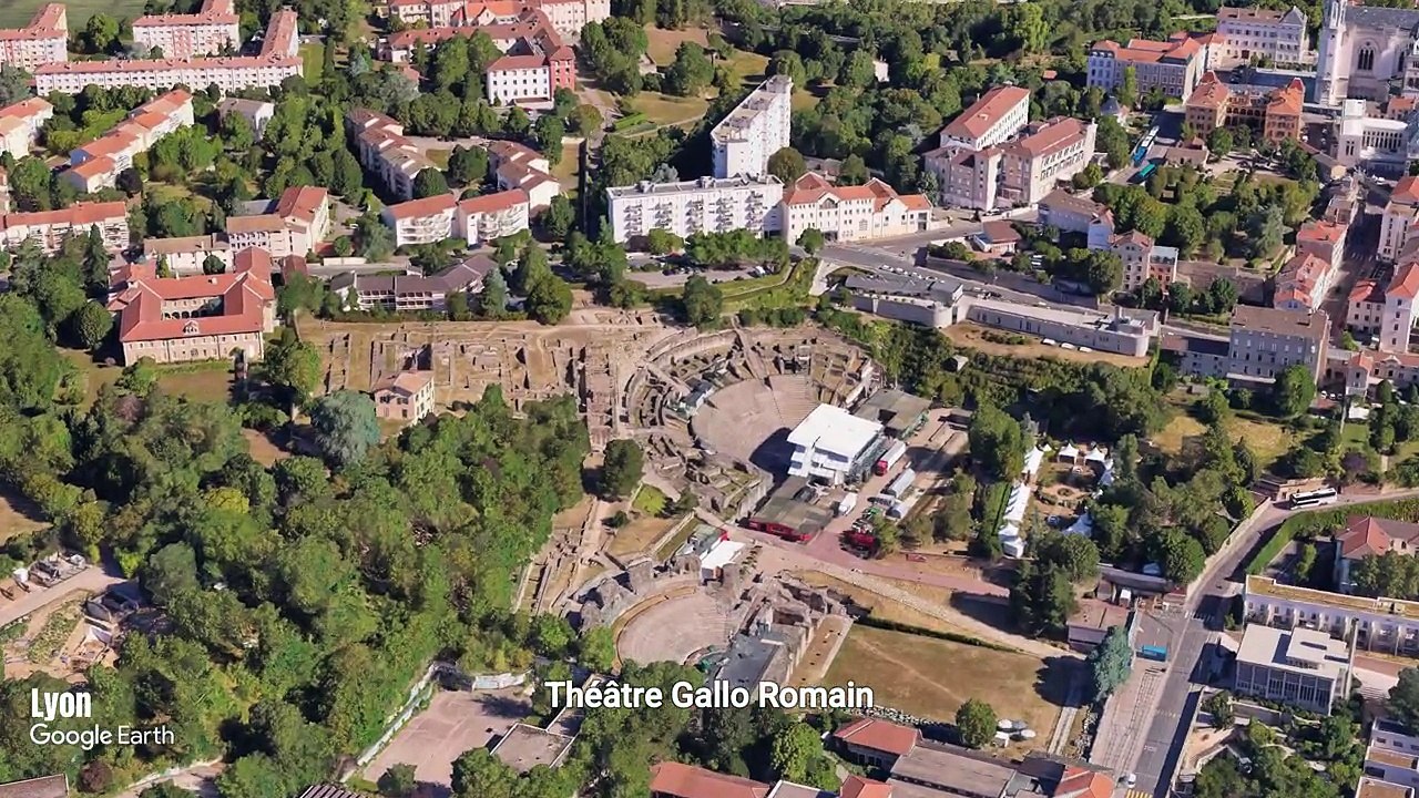3D Areial View Lyon - France