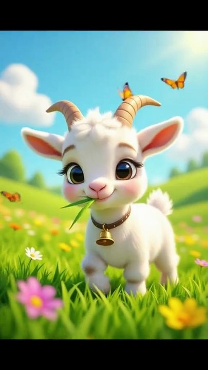 Cute Laughing Kid Meets a Friendly Goat | AI Kids