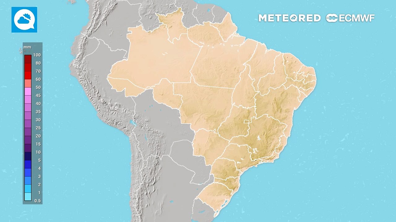 Sexta-feira, 16 de janeiro: Precipitação acumulada prevista até domingo (18).