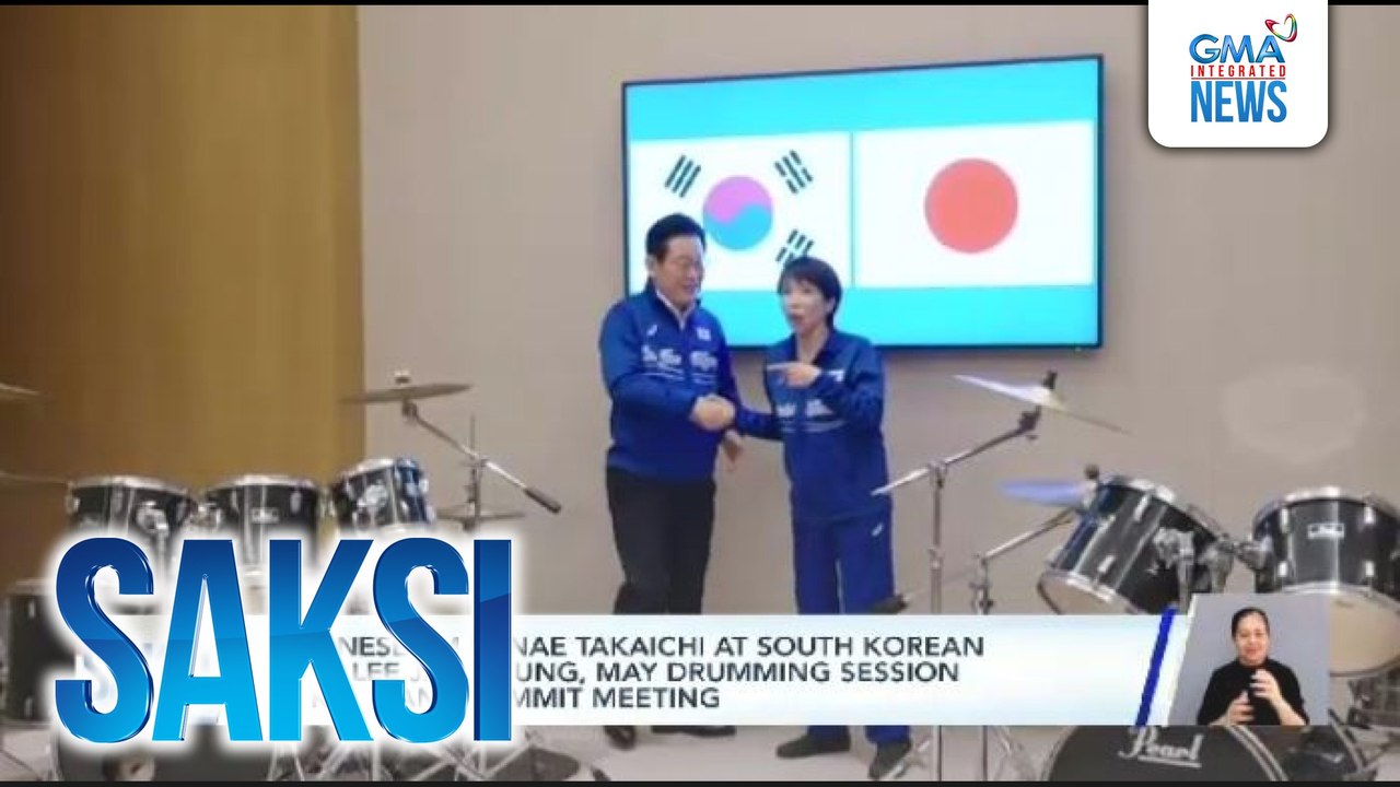 Japanese PM Sanae Takaichi at South Korean Pres. Lee Jae Myung, may drumming session sa kanilang summit meeting | Saksi