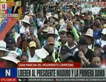 Mujeres campesinas exigen al imperio estadounidense el retorno del Pdte. Maduro y Cilia Flores
