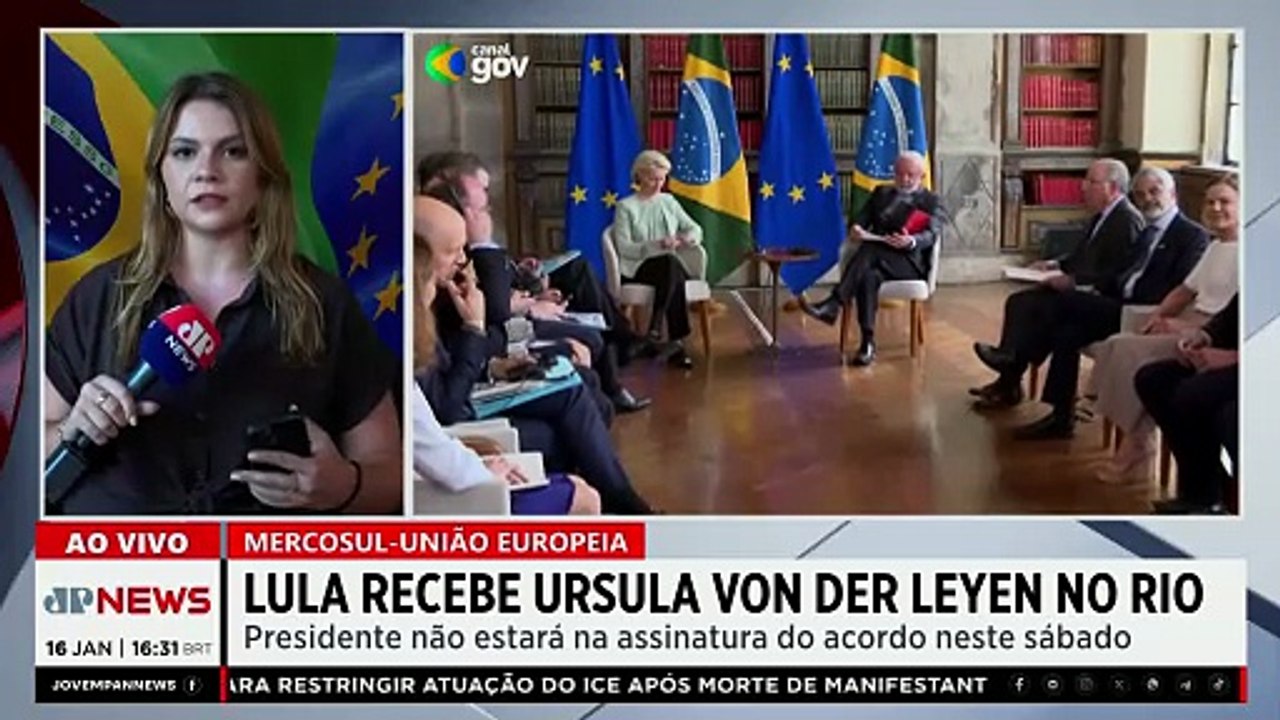 Acordo Mercosul-UE: Lula recebe Ursula von der Leyen no RJ