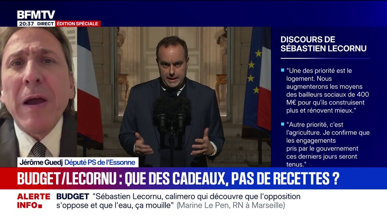 Discours de Sébastien Lecornu: "Les informations fournies par le Premier ministre répondent à des sujets qu'on a mis sur la table depuis plusieurs mois", déclare Jérôme Guedj, député (PS)