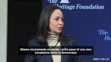 Machado: in Venezuela "una vera transizione verso la democrazia"