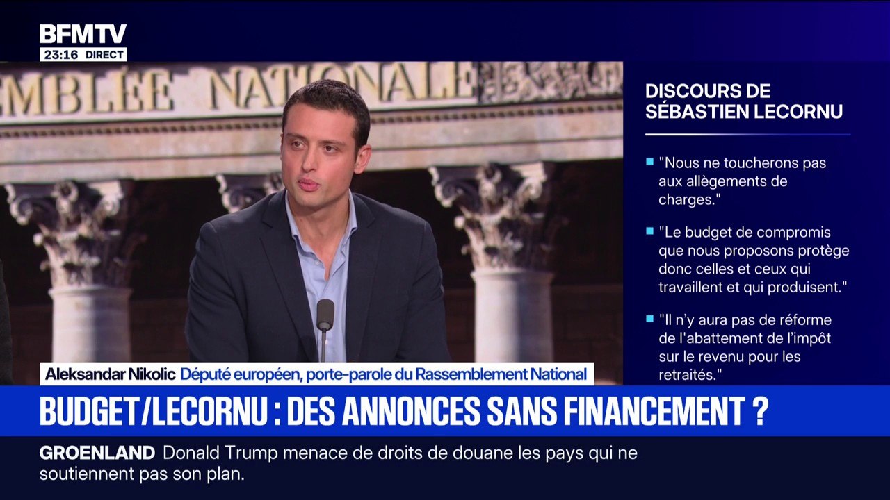 Discours de Sébastien Lecornu: "Il y a plein de sujets qui ne sont pas mis sur la table", explique Aleksandar Nikolic, député européen (RN)