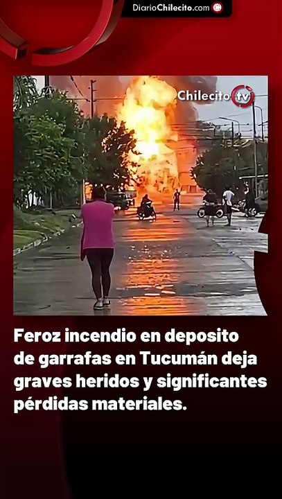 Feroz incendio en deposito de garrafas en Tucumán deja graves heridos y significantes pérdidas materiales.
