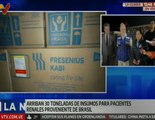 Desde Brasil arriban al país 30 toneladas de insumos médicos para pacientes renales