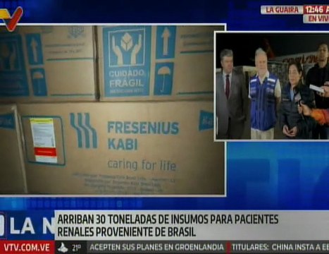 Desde Brasil arriban al país 30 toneladas de insumos médicos para pacientes renales