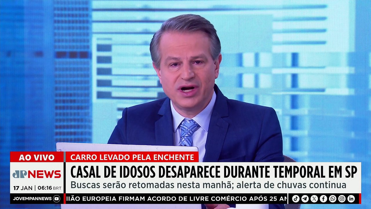 Casal de idosos desaparece durante temporal em SP