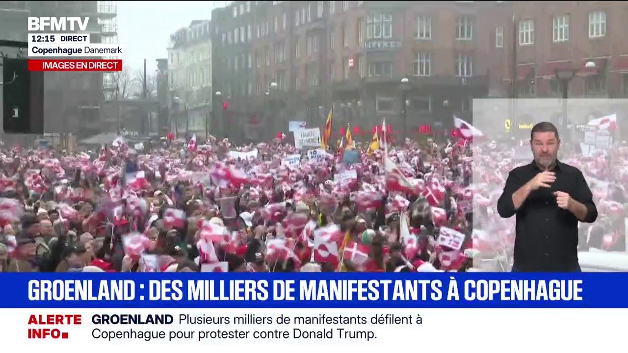 Groenland: plusieurs milliers de manifestants à Copenhague contre les ambitions territoriales de Donald Trump