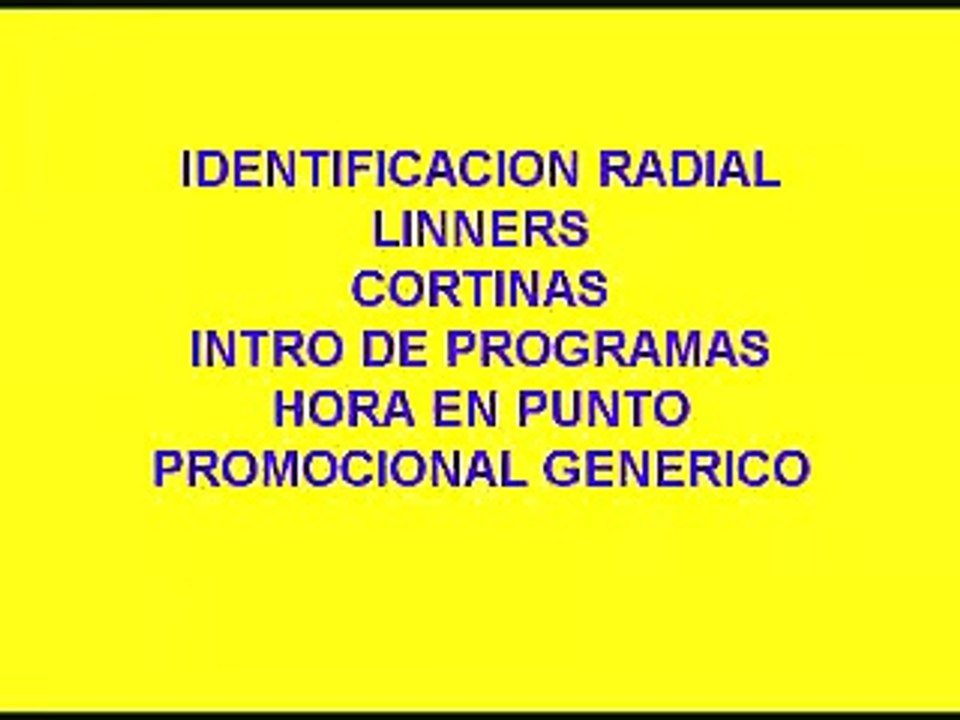 Linners  de  identificacion radial, spots, samplers, todo para tu radio